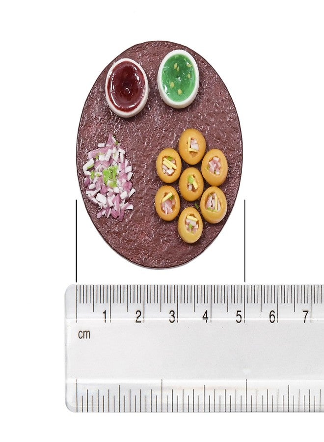 R3 Creation Creation Different Combo Miniature Food 3D Fridge Magnet Best Souvenir Gift 100% Made in India (1 - SouthIndian- 2-Panipuri) - Image 3